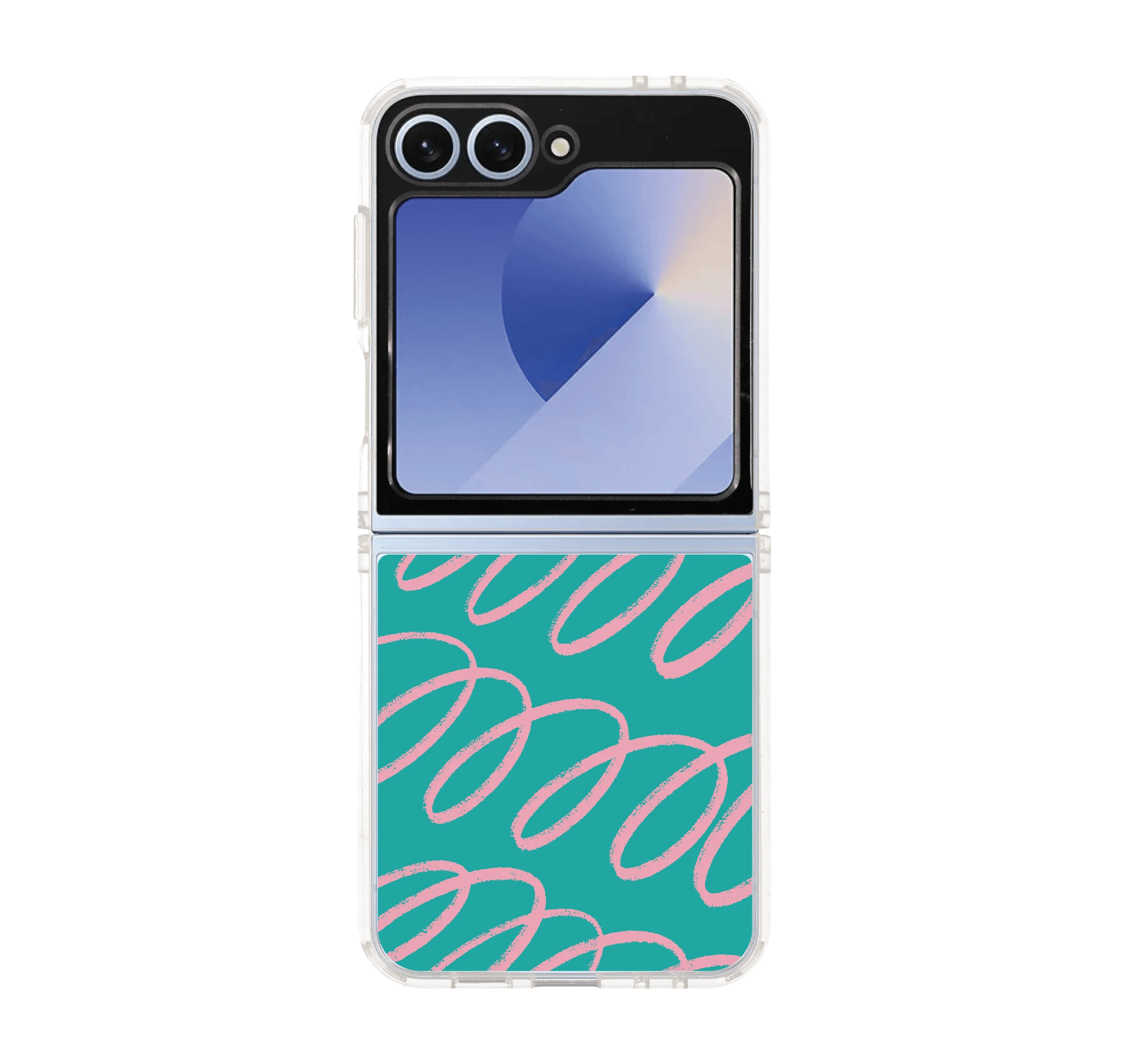 blue & pink curvy pattern